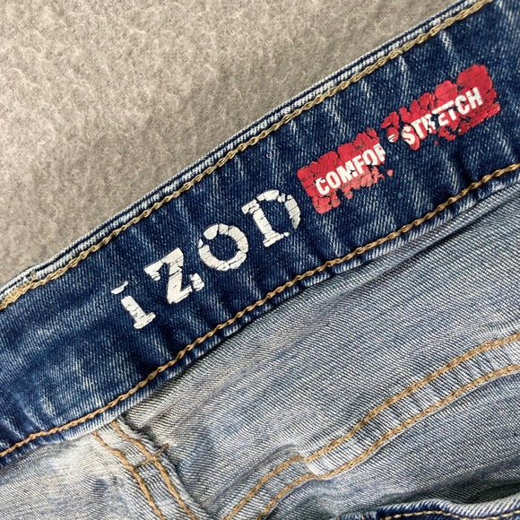 IZOD Mens Straight Fit Comfort Stretch Jeans Blue Size 36x30 - Picture 4 of 10